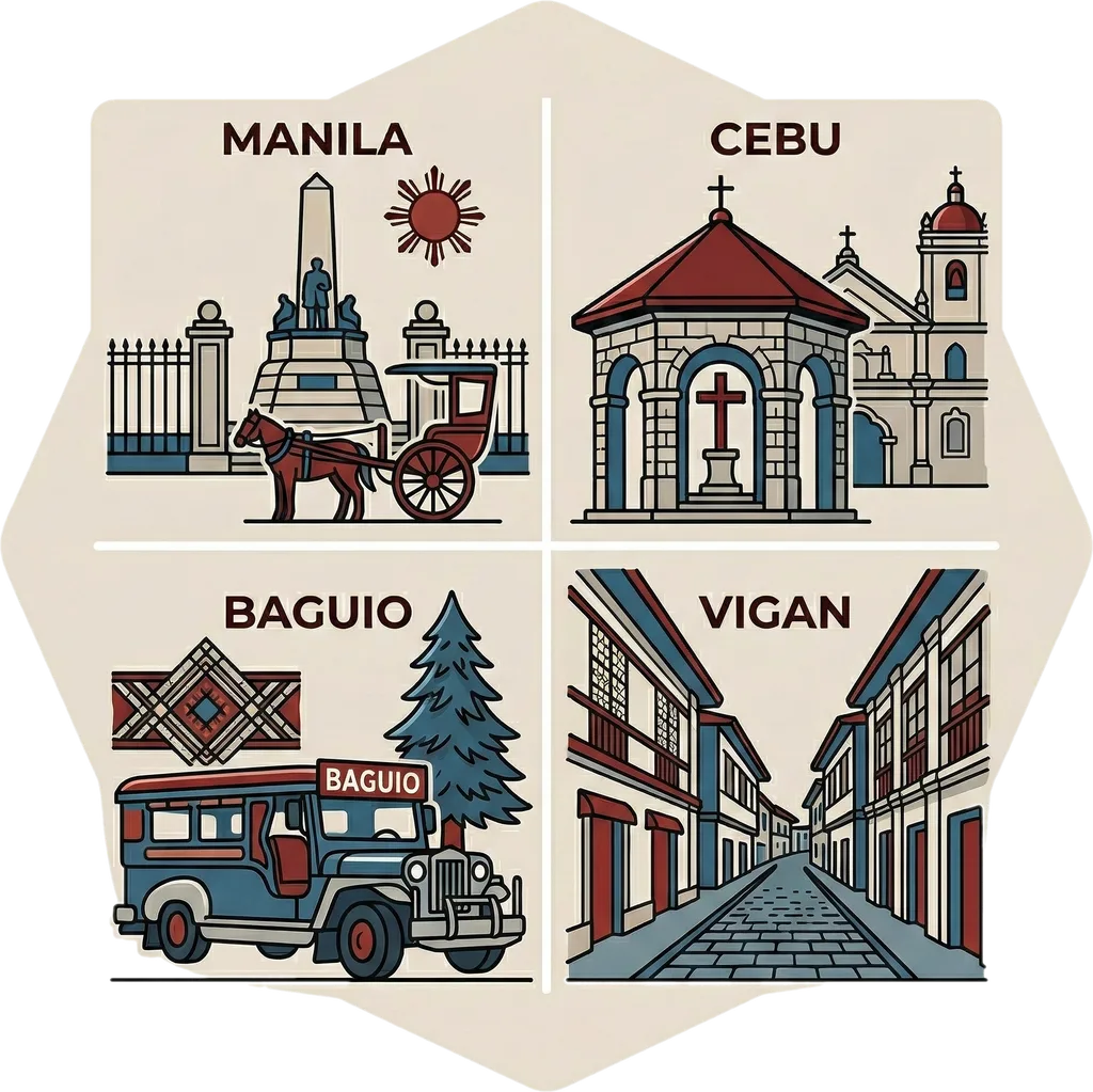 Illustration of the root word "lungsod" (city)