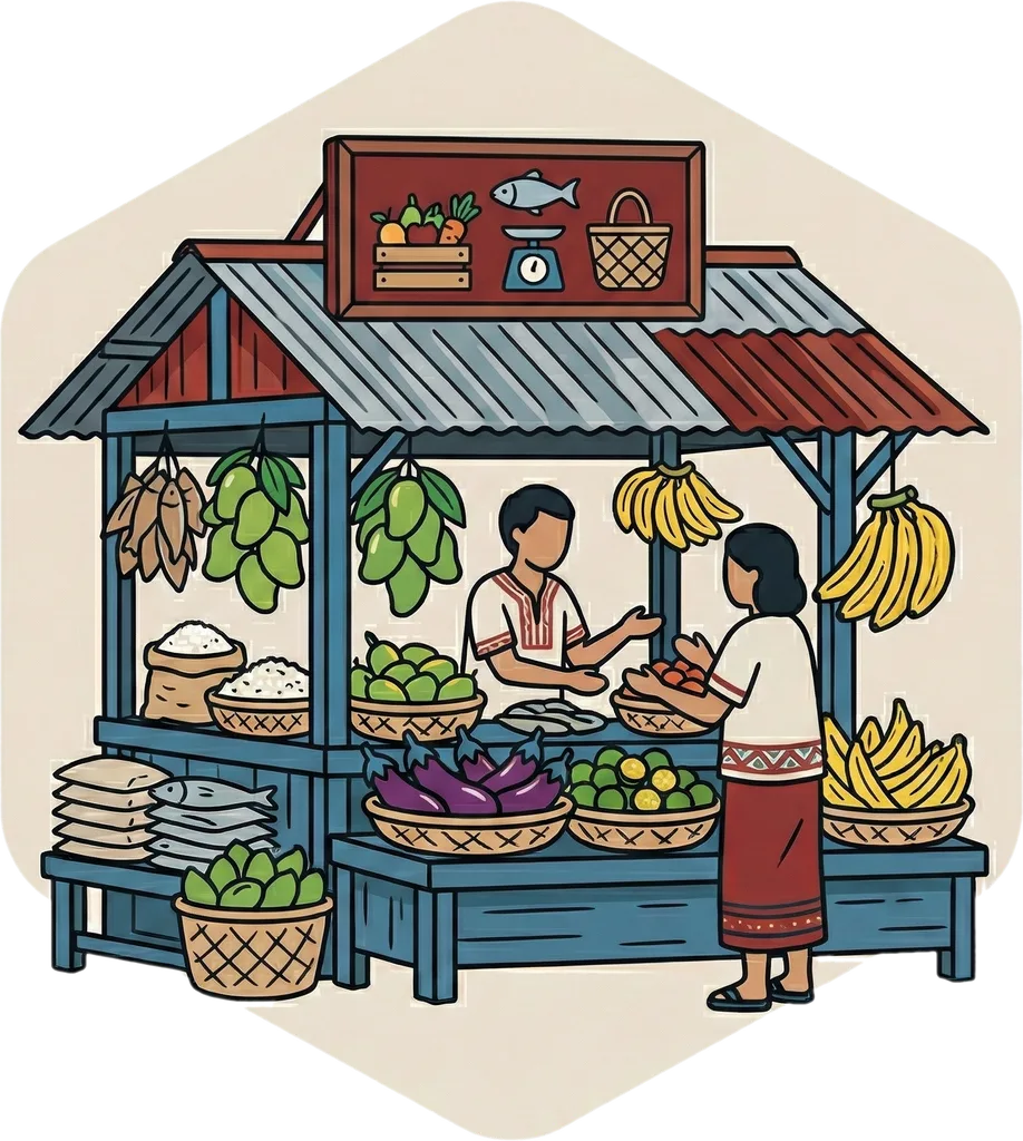 Illustration of "palengke" (public market)