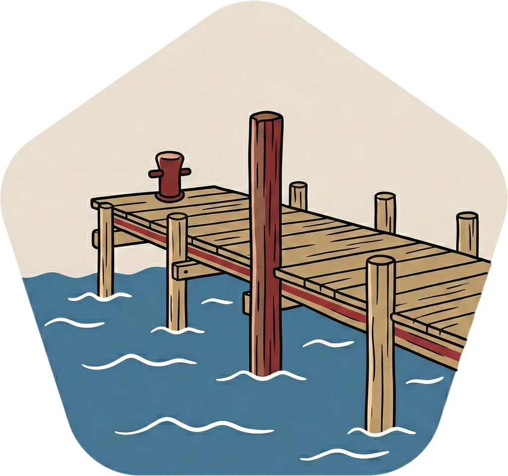 Illustration of "pantalan" (wharf; pier)