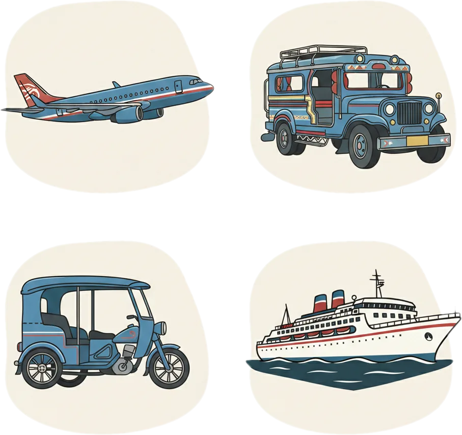 Illustration of "transportasyon" (transportation)