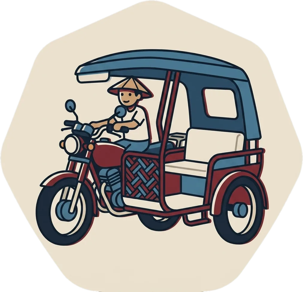 Illustration of "traysikel" (tricycle)