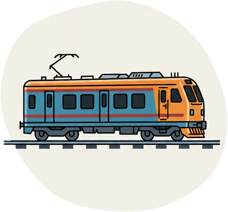 Illustration of "tren" (train)