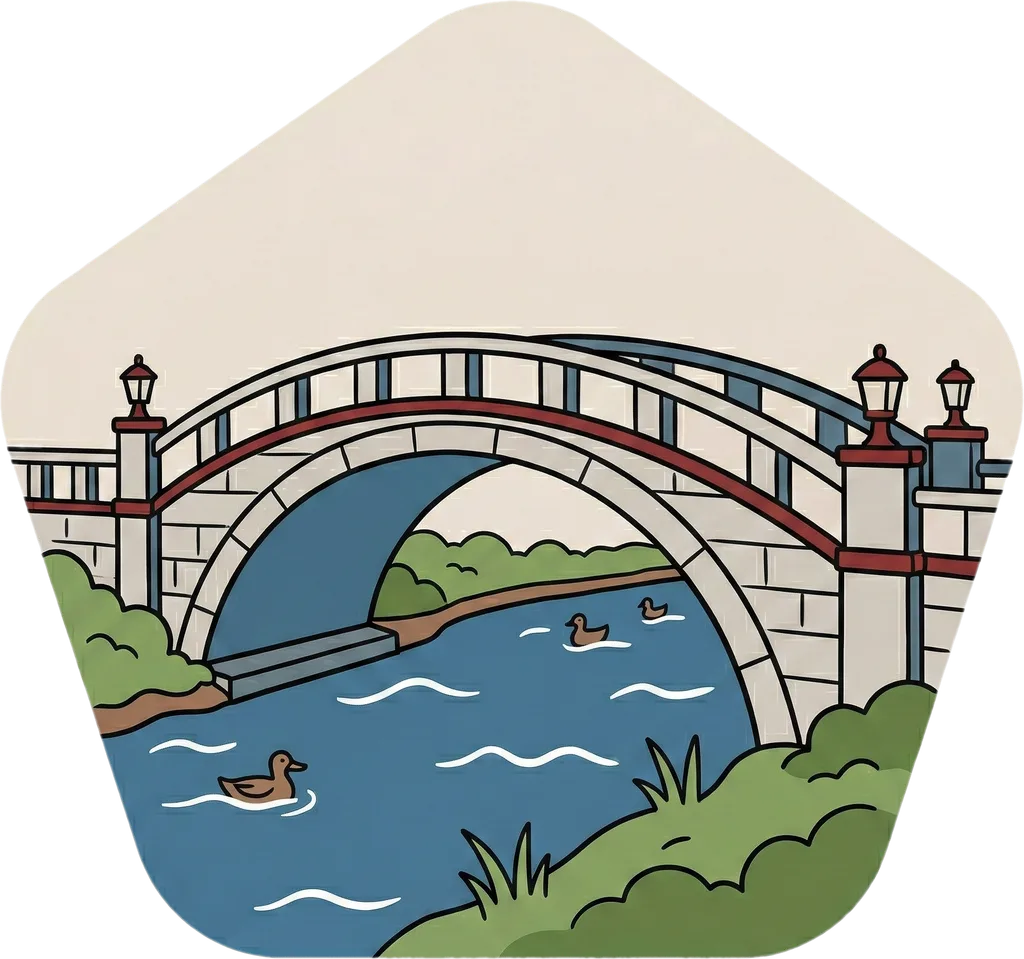 Illustration of the root word "tulay" (bridge)